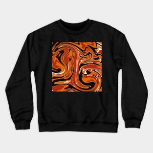 Orange Red Black and White Marble Abstract Art Design Crewneck Sweatshirt